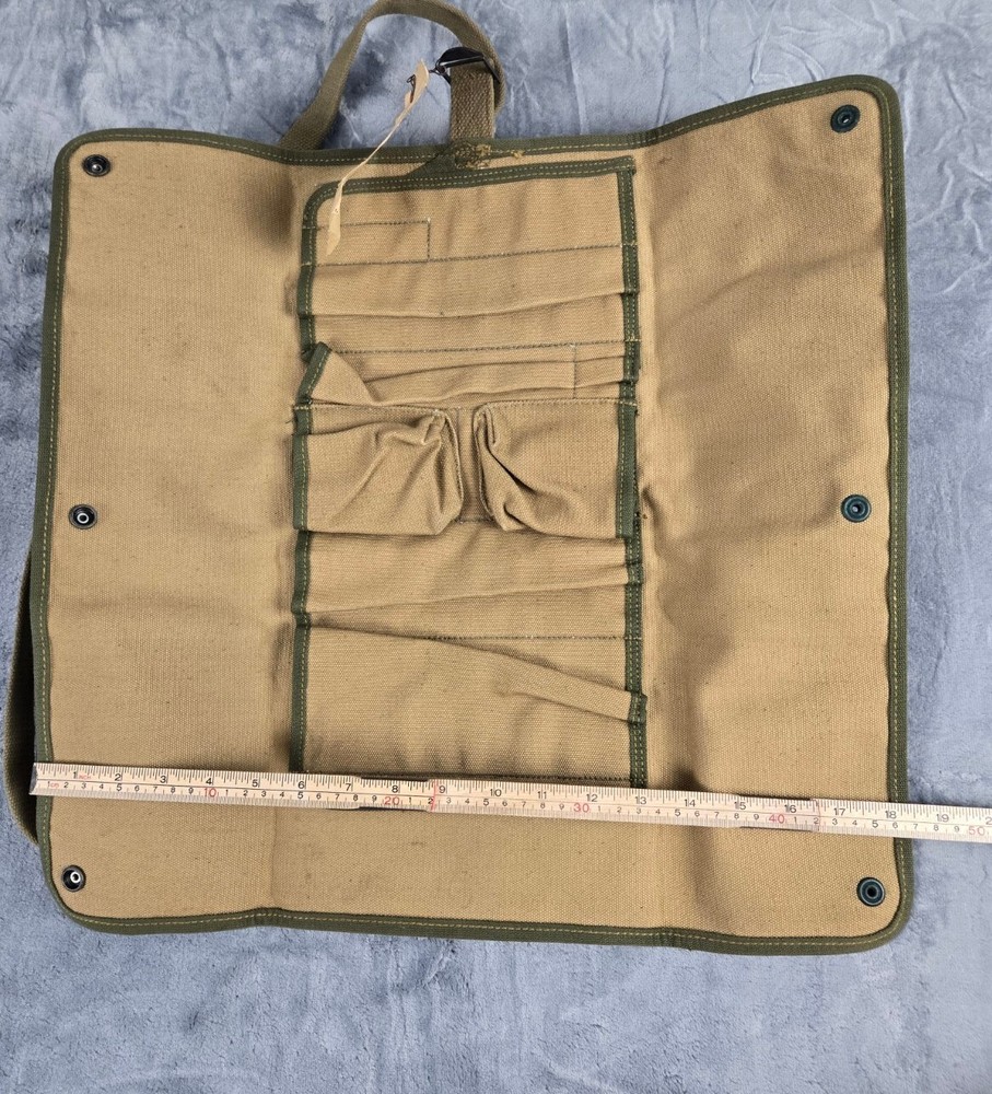 ORIGINAL 1945 WWII US ARMY TOOL ROLL T9 CARRY CASE Canvas Khaki C7107169