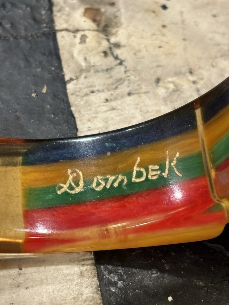 2. Signed Dombek Apple Juice Bakelite Philly Style Bangle