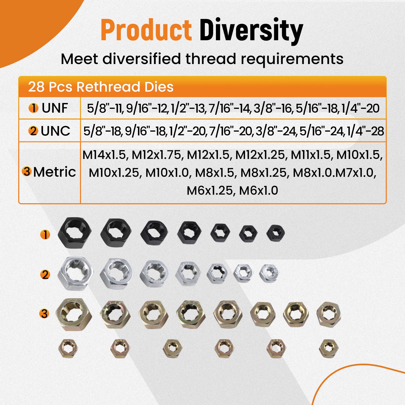 61pc Universal Thread Chaser Set for Automotive/Machinery UNC/UNF/Metric + Files