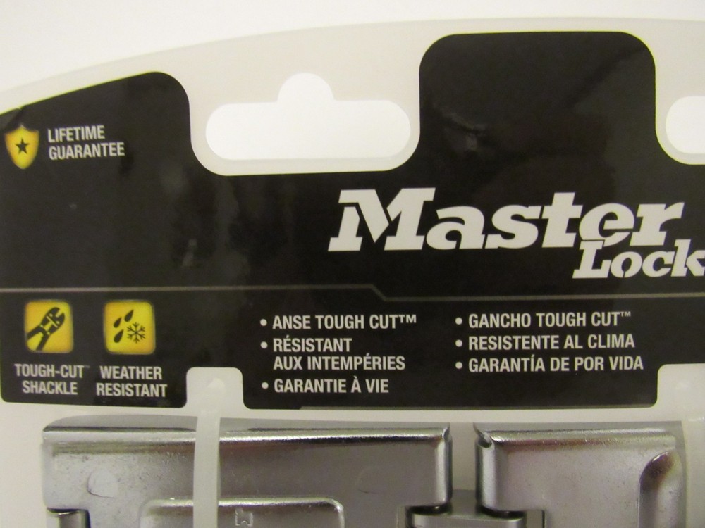 Master Lock M701BLCD 6 1/4 Inch Zinc Double Hinge Hasps W/Padlock