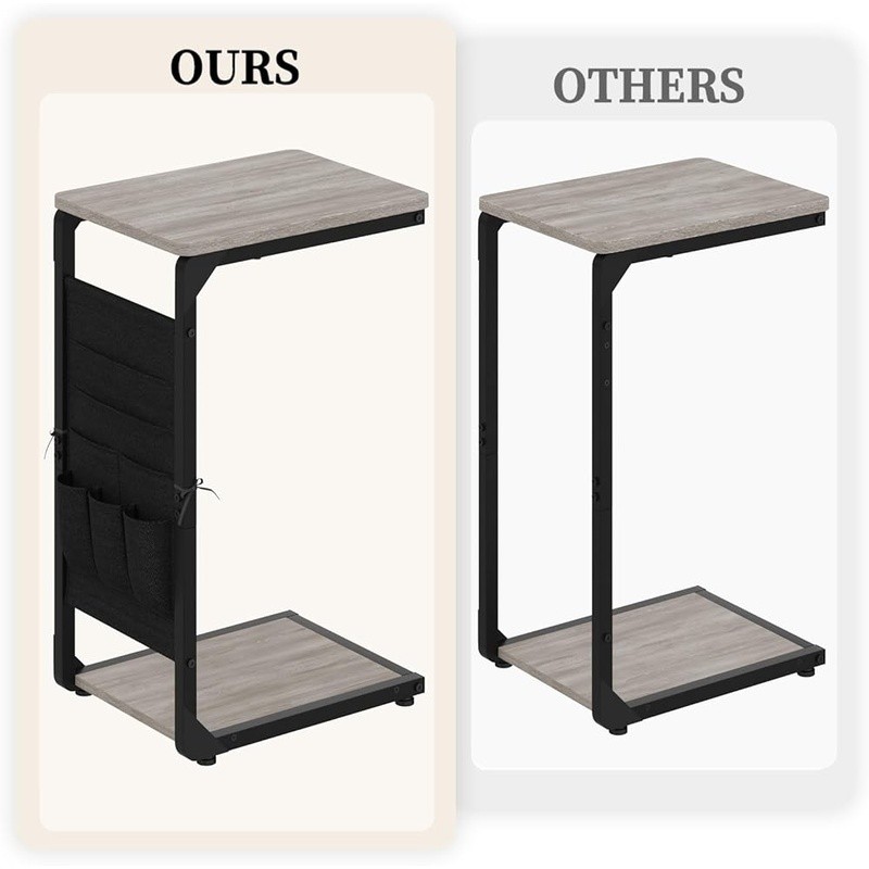 Multi-layer Slim Side Table Sofa Bed Storage Remote Control Laptop Use