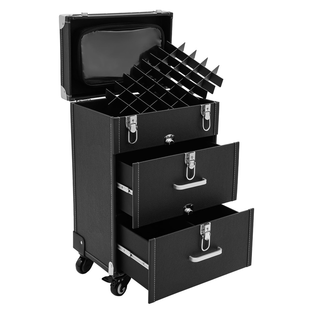Professional Rolling Makeup Train Case Cosmetic Trolley Makeup Storage Organizer