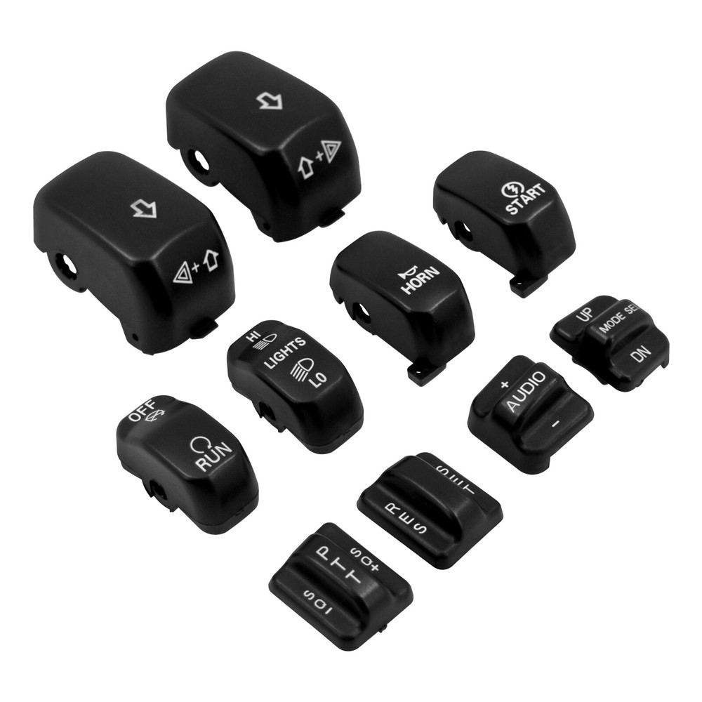 Black 10x Replacement Switch Button Cap For Harley Touring Softail Dyna 96-2013
