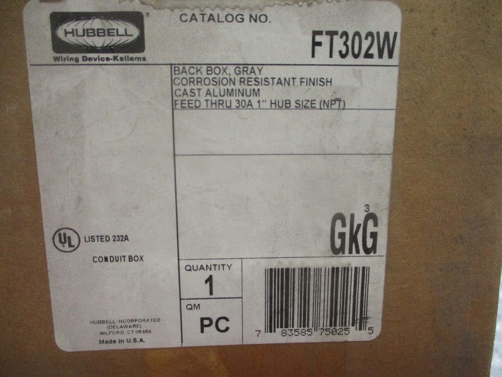 HUBBELL FT302W BACK BOX NSMP