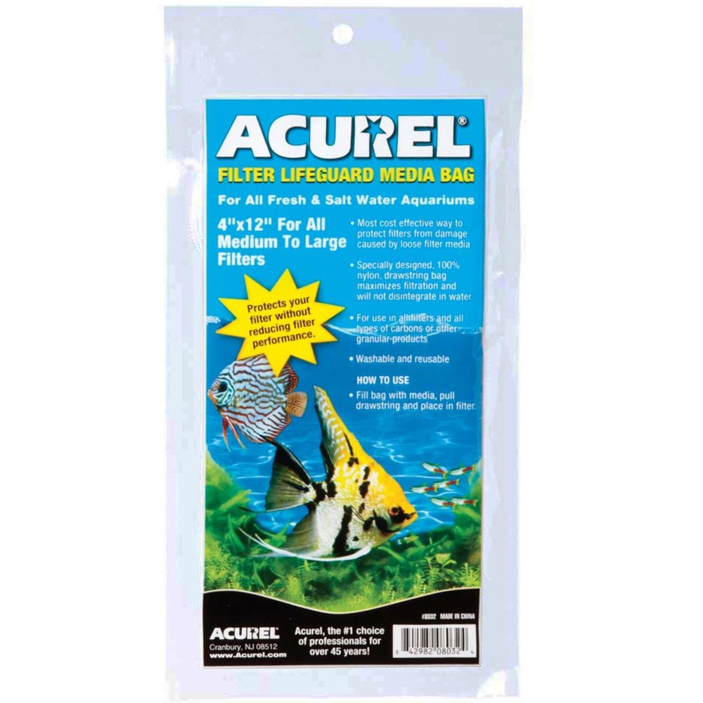 Acurel Filter Lifeguard Media Bag Medium 4" x 12" Drawstring Nylon Filter Bag