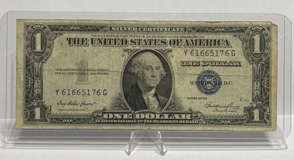 1935 E $1 Note Silver Certificate, #61665176! 🔥🔥