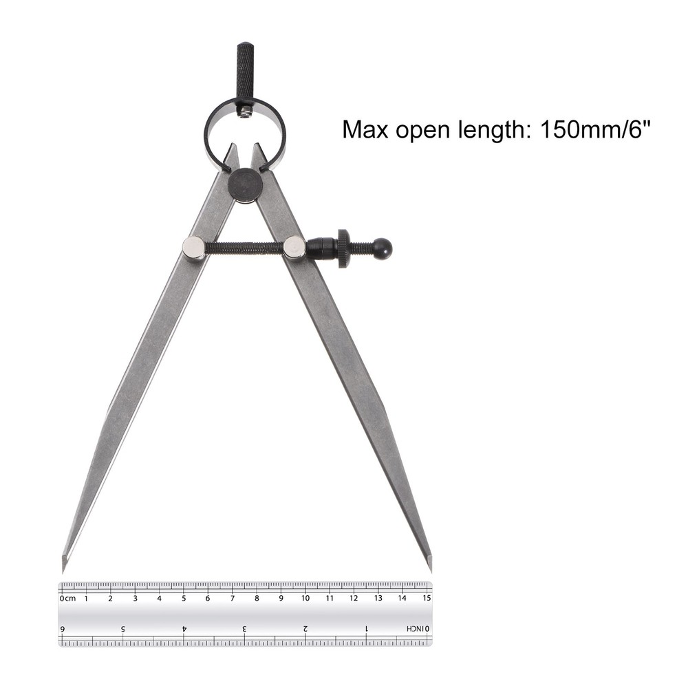Spring Joint Caliper 6" Carbon Steel Spring Divider Caliper w Solid Nut Flat Leg