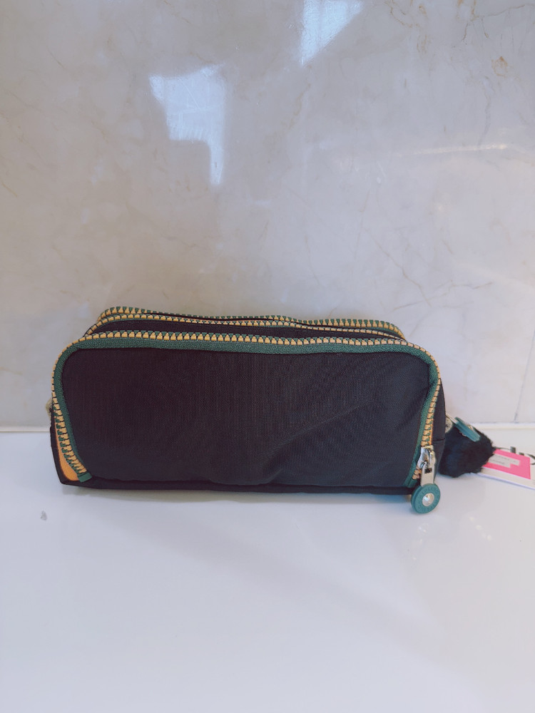 NEW Kipling Gitroy Pencil Case Cosmetic Case Green Tree Monkey Charm