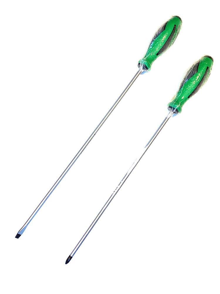 Matco Tools NEW 2 Piece GREEN EXTRA LONG Flat And Phillips Tip Screwdriver Set