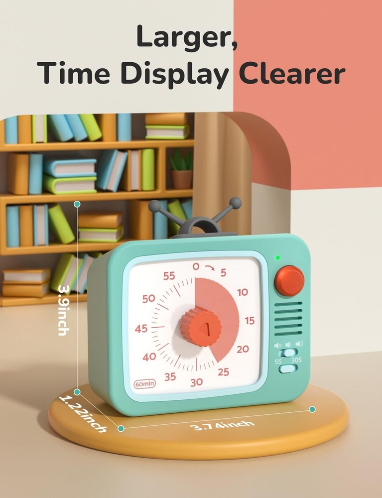 LIORQUE Visual Timer for Kids with Pause Function, 60-Minute Countdown Timers...