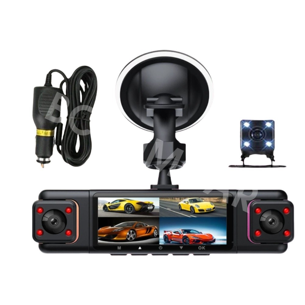 4 Channel Car DVR Dash Cam Driving Recorder Camera Night Vision Loop Recording