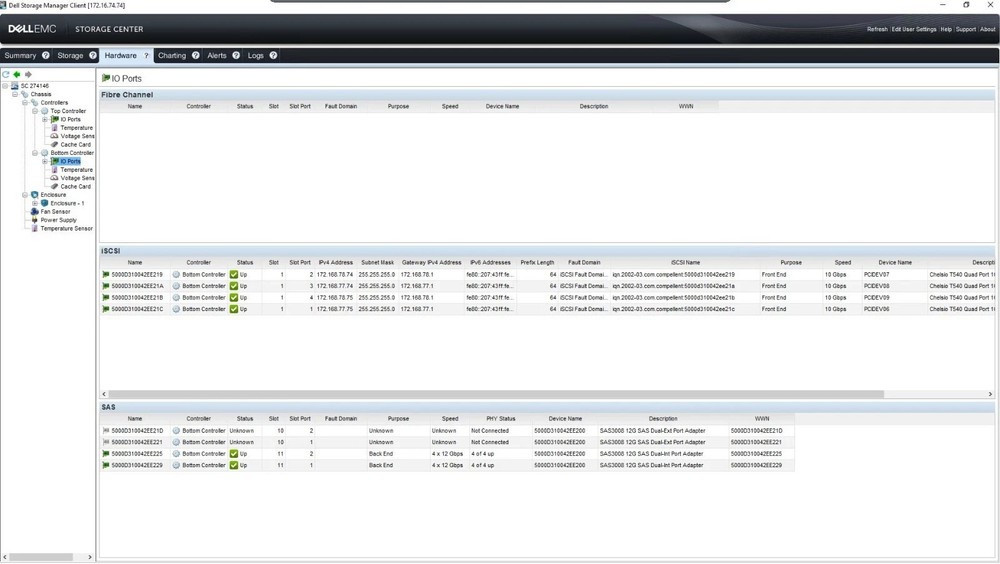 Dell Compellent SCv3020 Storage Array 2x iSCSI Controller 30-Bay 7x 900GB HDD