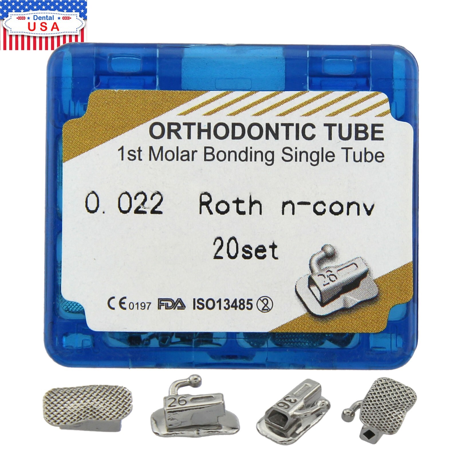 tubos de ortodoncia Dental Orthodontic Buccal Tube 1st 2nd Molar MBT Roth 022