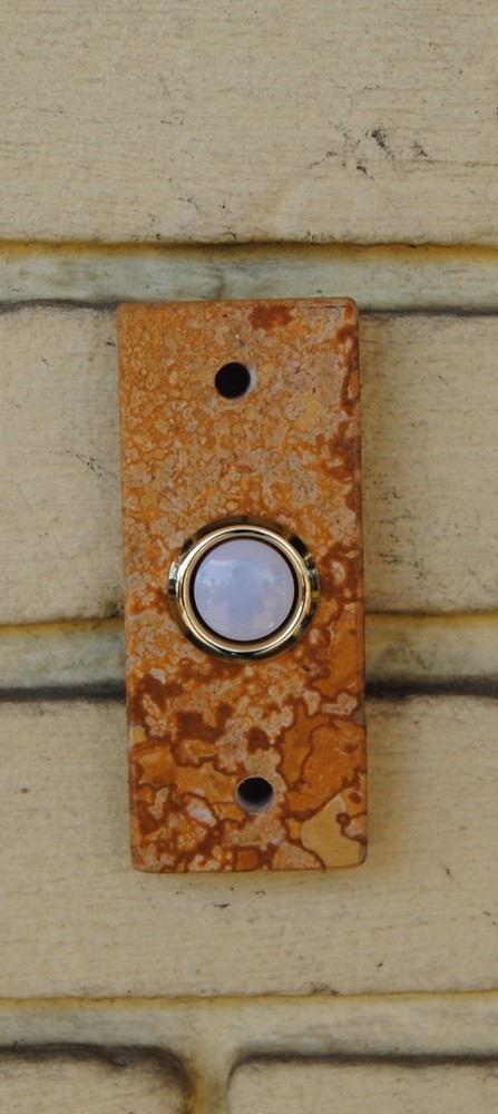 Unique Natural Travertine Wired Doorbell Button Push Surround