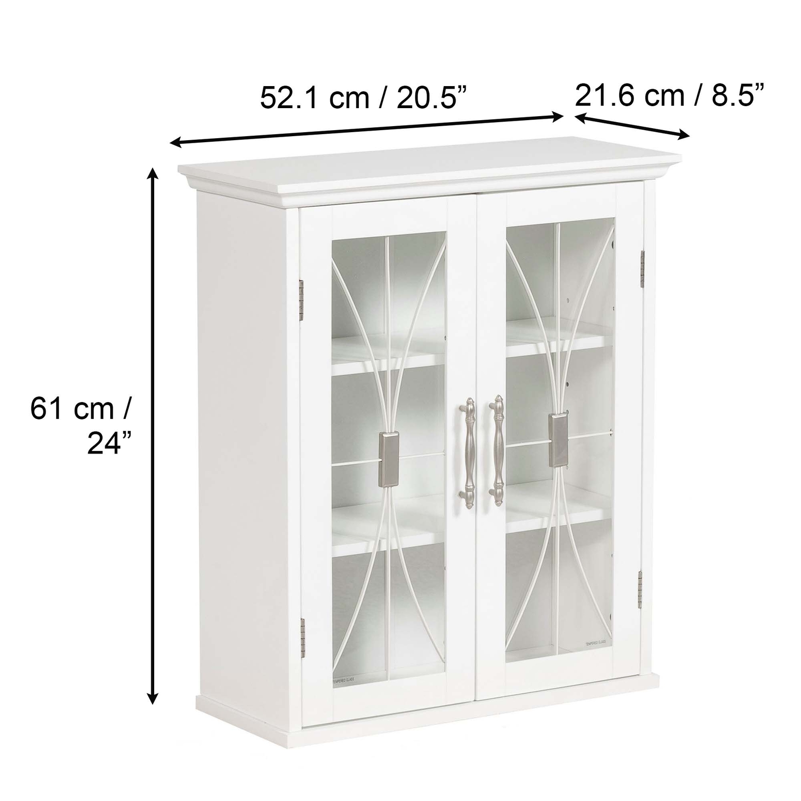 Delaney Removable Wooden Wall Cabinet with 2 Doors White