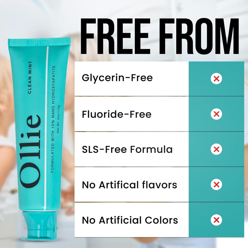 Clean Mint Nano Hydroxyapatite Toothpaste for Teeth Whitening, 10% Hydroxyapa