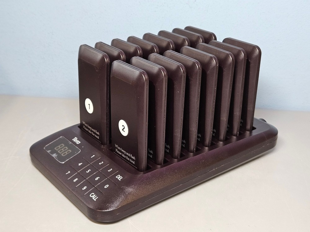 Tera Wireless Calling System - 16 Rechargeable Restaurant Pagers - New in Box!