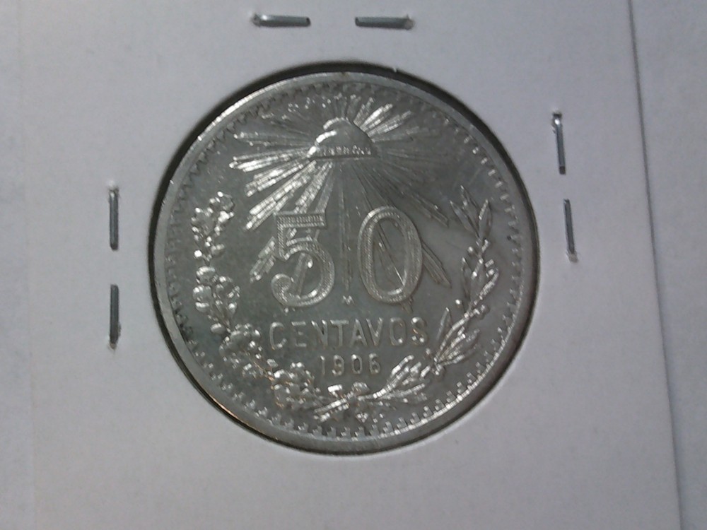 1906 wide date Mexico silver 50 Centavos