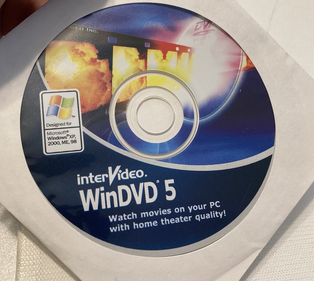 InterVideo WinDVD 5 CD For Windows 98, XP, 2000, ME with Serial Number