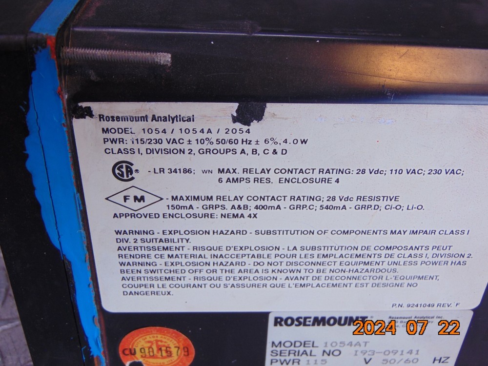 Rosemount Analytical 1054AT Toroidal Conductivity Analyzer