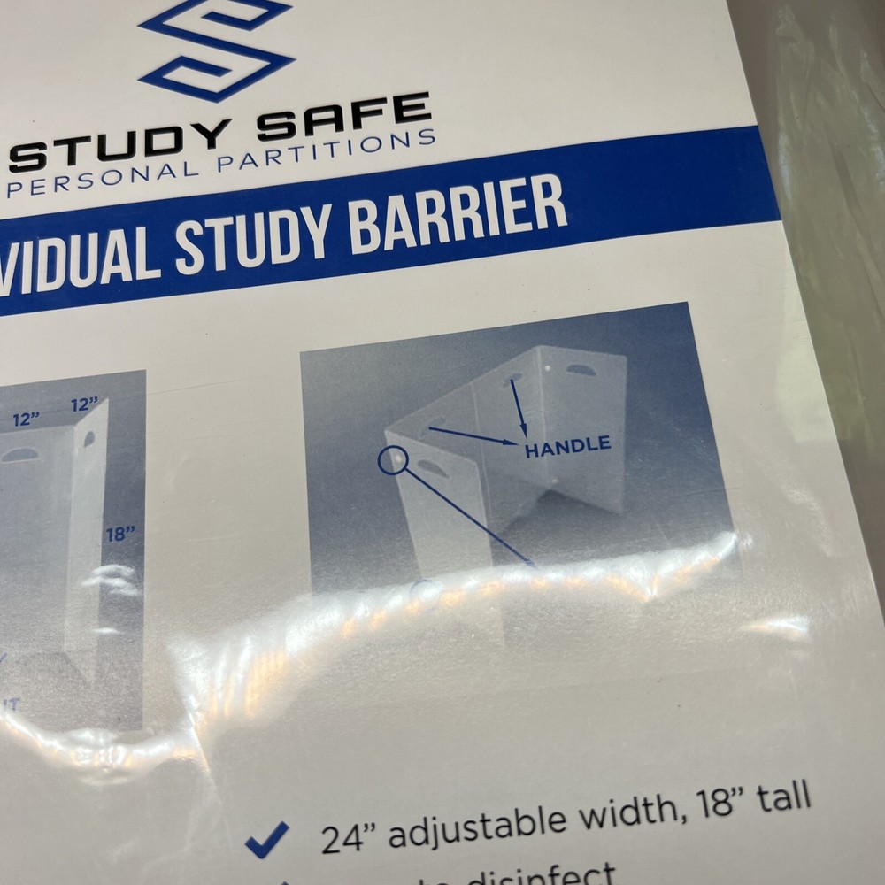 Study Safe Fully Portable Adjustable Personal Partition Individual Study Barrier