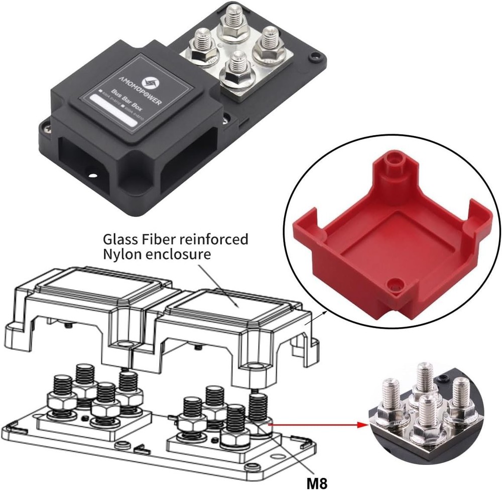 Compact 400A Bus Bar for Automotive & Marine