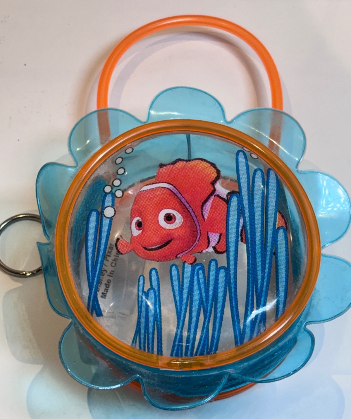 Disney Pixar Finding Nemo Clear Coin Purse Keychain Clip Flower Y2K Vintage RARE
