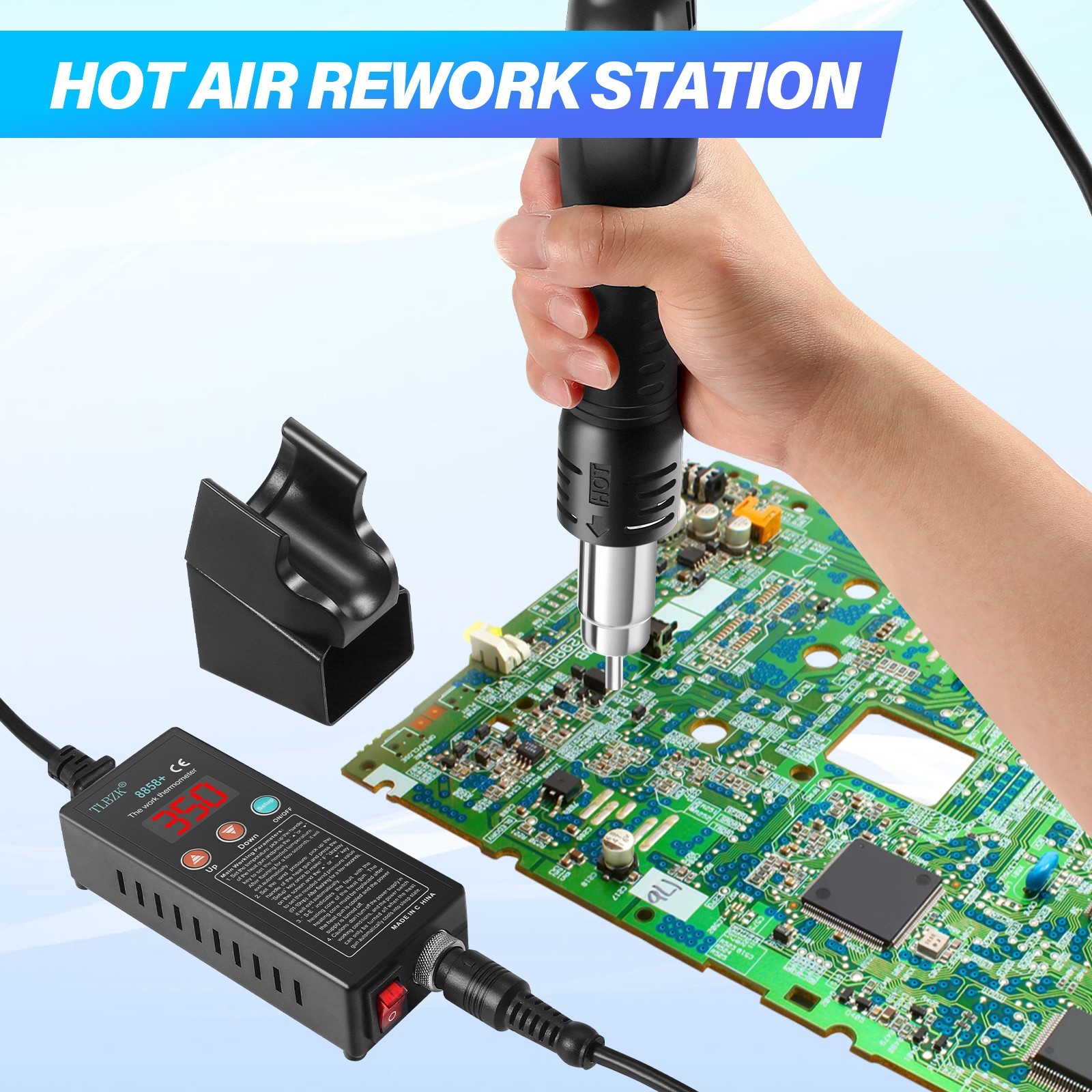 Hot Air Soldering Station SMD Welder Rework Digital Display Heat Gun