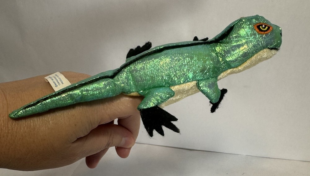 Mary Meyer Iridescent Iguana Finger Puppet Lizard Rainforest Puppet