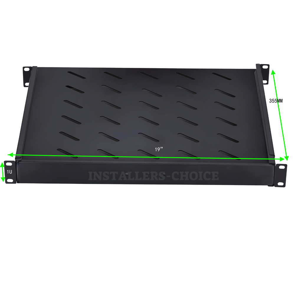 1U Server Shelf 19" 4-Post Rack Mount, Adjustable 14"-17", 40lb Capacity, lot