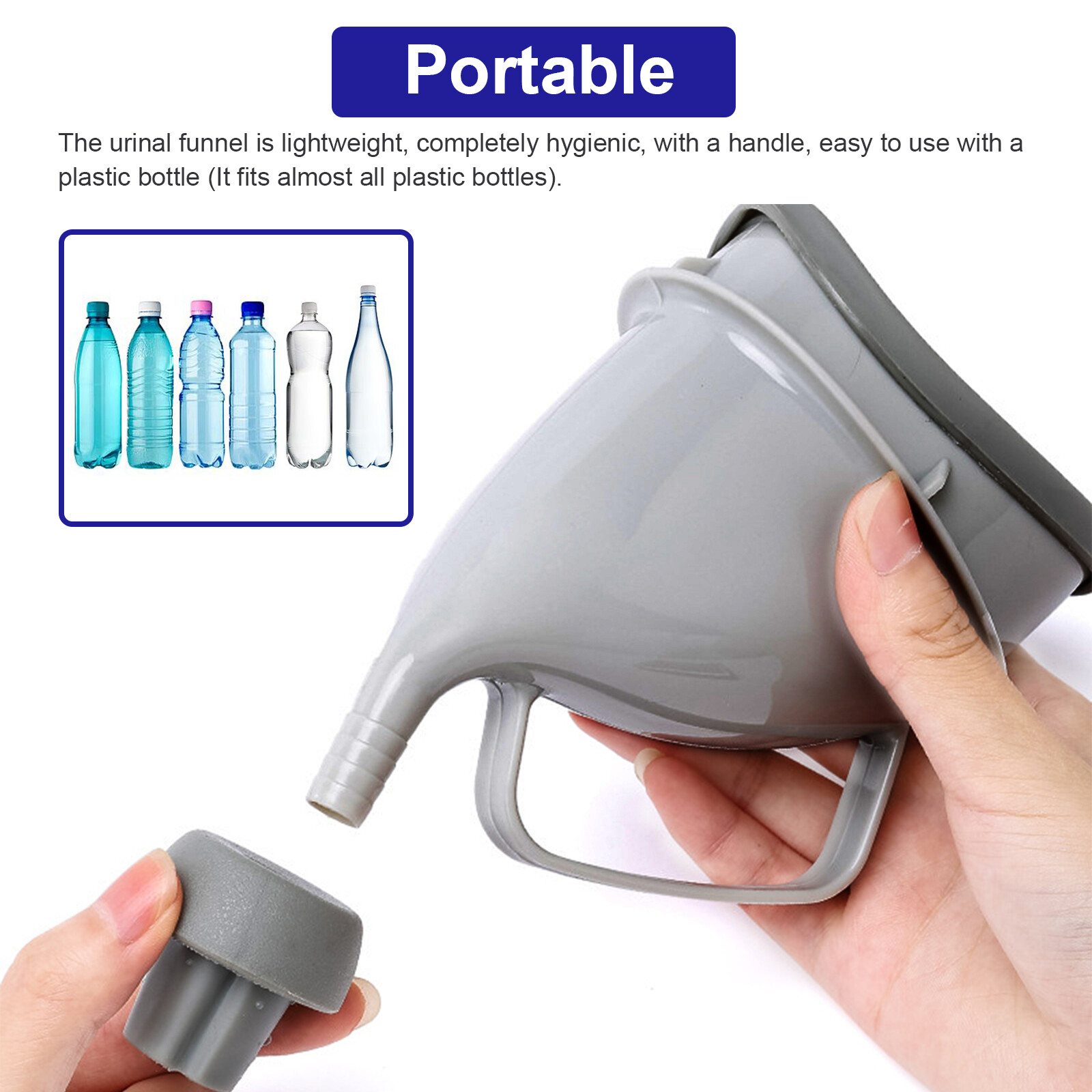 2Pcs Portable Potty Pee Funnel Men Women Emergency Urinal Outdoor Toilet Device