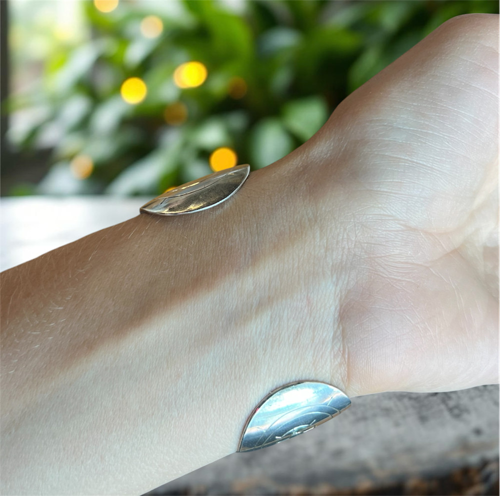 Sterling silver wide cuff bracelet