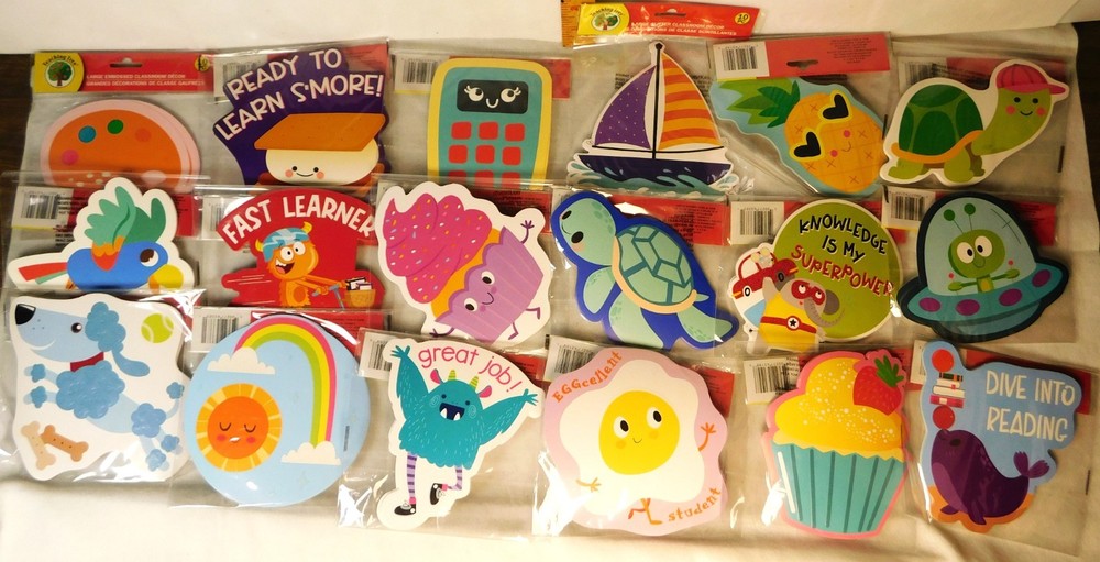 Teaching Tree Large 10pc Packs Embossed/Glitter Classroom Educational Decor New