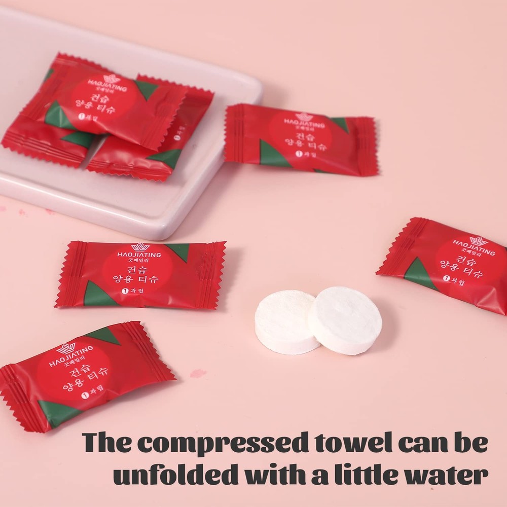 100 Pcs Mini Compressed Towels, Disposable Face Compressed Towel, Compressed Han