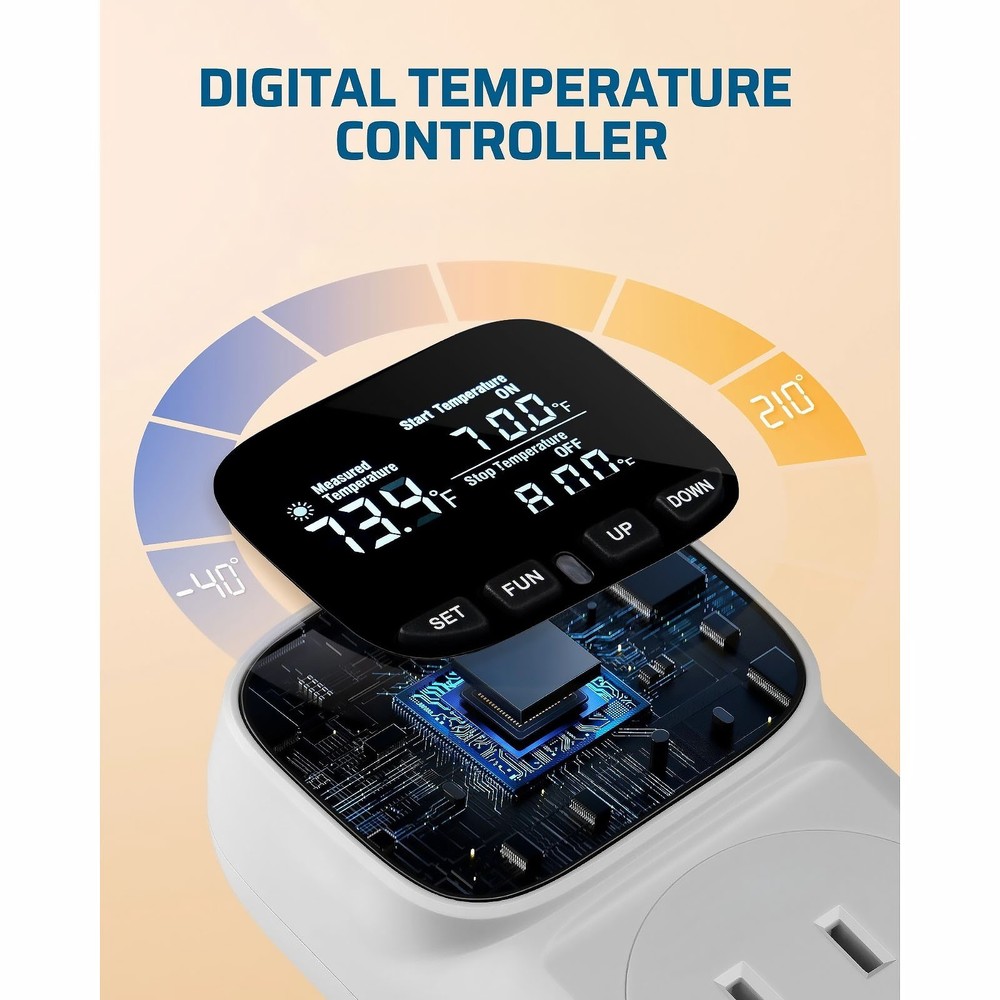 Temperature Controller Plug Digital 16A Thermostat For Pool Equipment Heating
