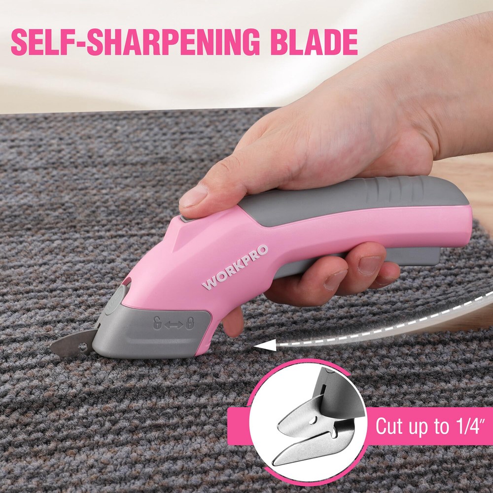 WORKPRO 4V Cordless Shear Cutter with 2PCS Blades Rechargeable Powerful Scissors