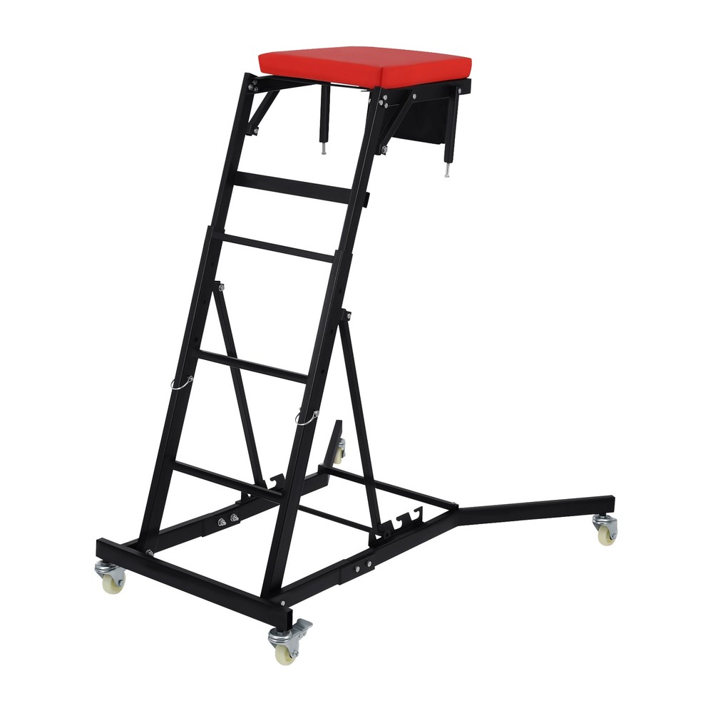 Foldable Engine Topside Creeper Adjustable Height Movable Ladder With 4 Wheels