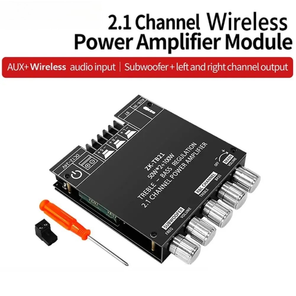 Power Amplifier Board with Bluetooth 5.0 2.1 Channel Mini Audio Amplifier Module