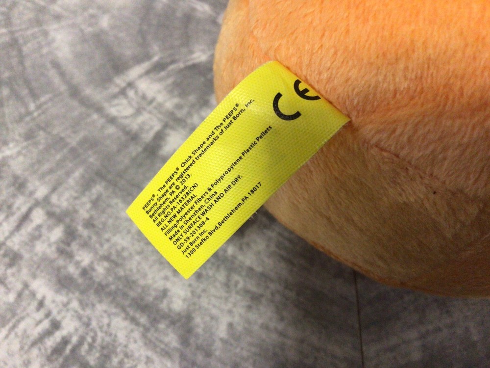 Peeps Authentic Just Born 2013 Orange 9” Stuffed Plush Easter Bunny Rabbit W/Tag