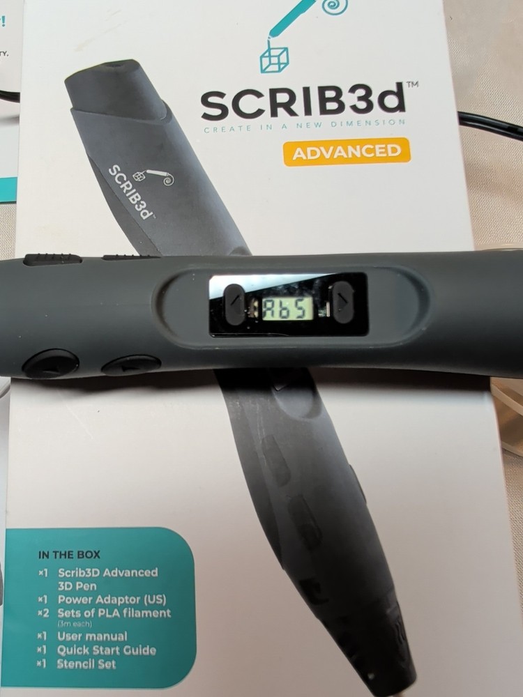 SCRIB3D Advanced 3D Printing Pen w/ PLA Filament Tested Working
