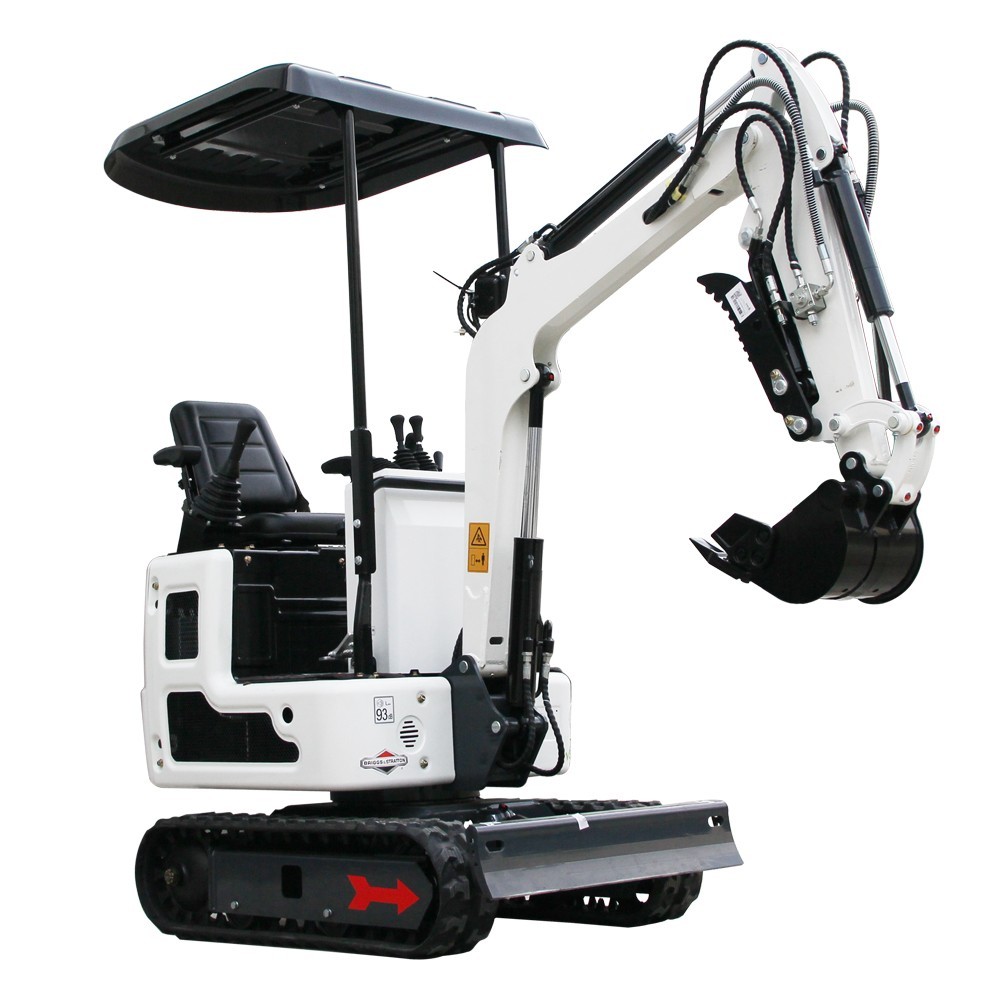 Mini Excavator 1Ton Pilot System Diggers B&S Engine with Attachments Auger Drill