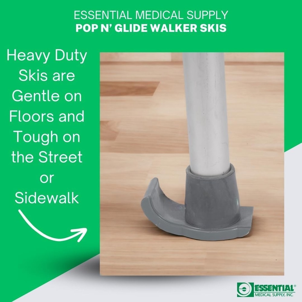 Universal Fit Pop & Glide Walker Ski Glides - Safe & Easy Mobility Solution