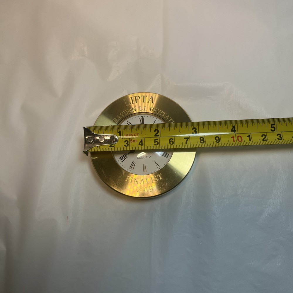Weems & Plath 3" Brass Chart Weight Clock with Felt-Lined Box - Engraved