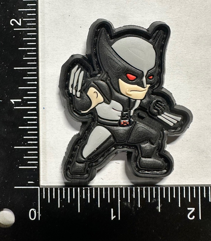 Wolverine Gray Suit marvel xforce pvc rubber morale ranger eye patch Edc