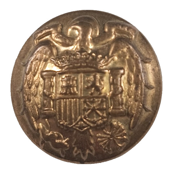 19th C. Spanish Army Eagle Crest Seal Uniform Button F3B