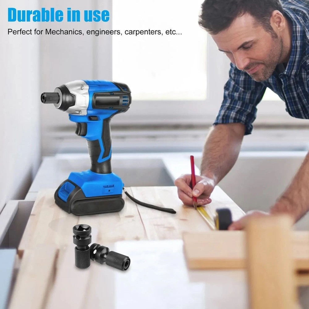 2X Socket Adapter Drill Hex Shank Chuck Change Impact Driver Tool 1/2" To 1/4"
