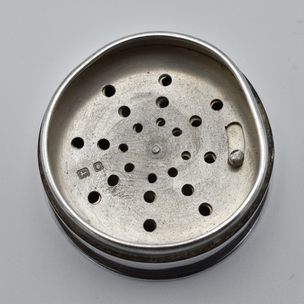 Antique Solid Silver Powder Pot Box London 1924 Heavy