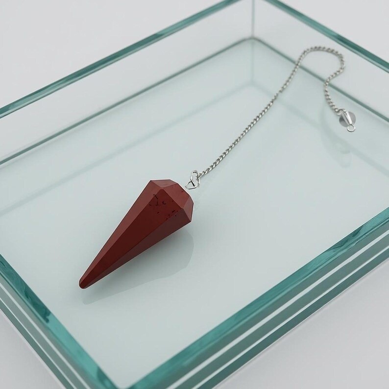 Premium Red Jasper Crystal Pendulum | Root Chakra Balancing Tool for Grounding