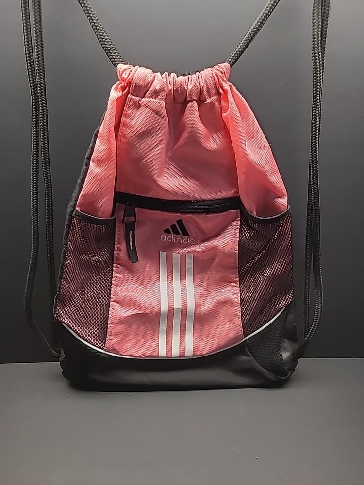 Adidas Drawstring Gym Bag Backpack Pink And Black