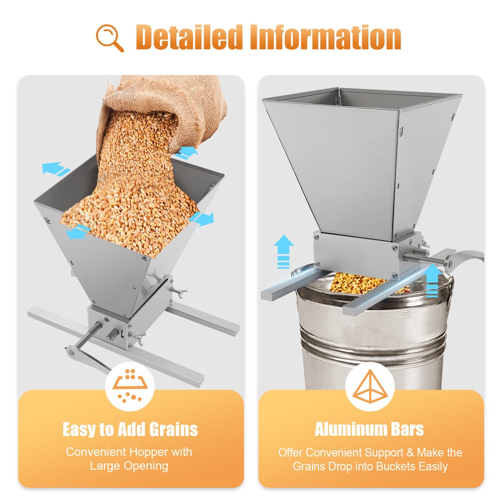 Manual Roller Grain Mill 4L Adjustable Low Speed Drill Corn Crusher Machine